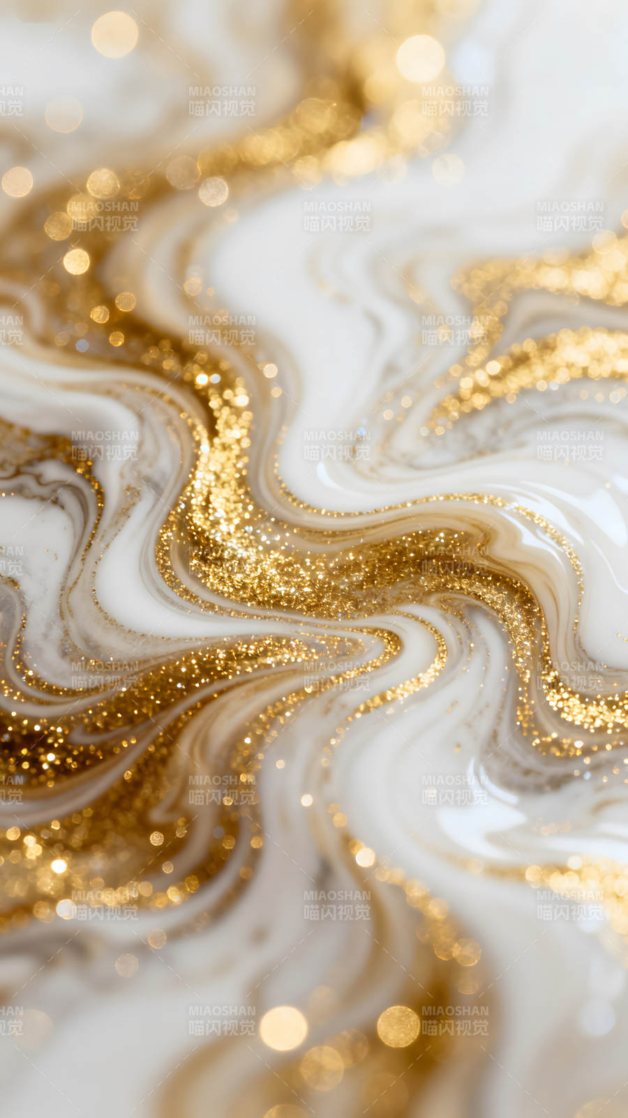 金色闪光与白色大理石纹理的抽象背景-图片