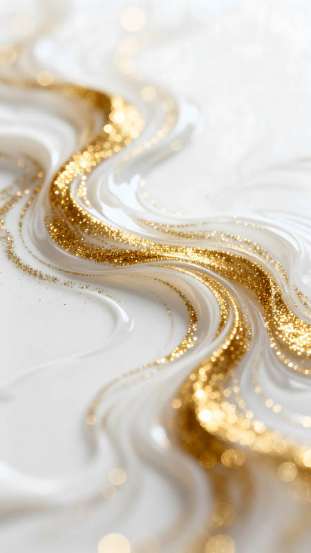 金色紋理與白色背景的抽象藝術-圖片