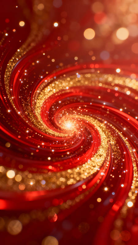 紅色金色光輝閃耀螺旋星云-圖片