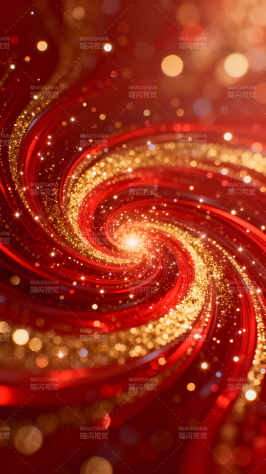 紅色金色光輝閃耀螺旋星云-圖片