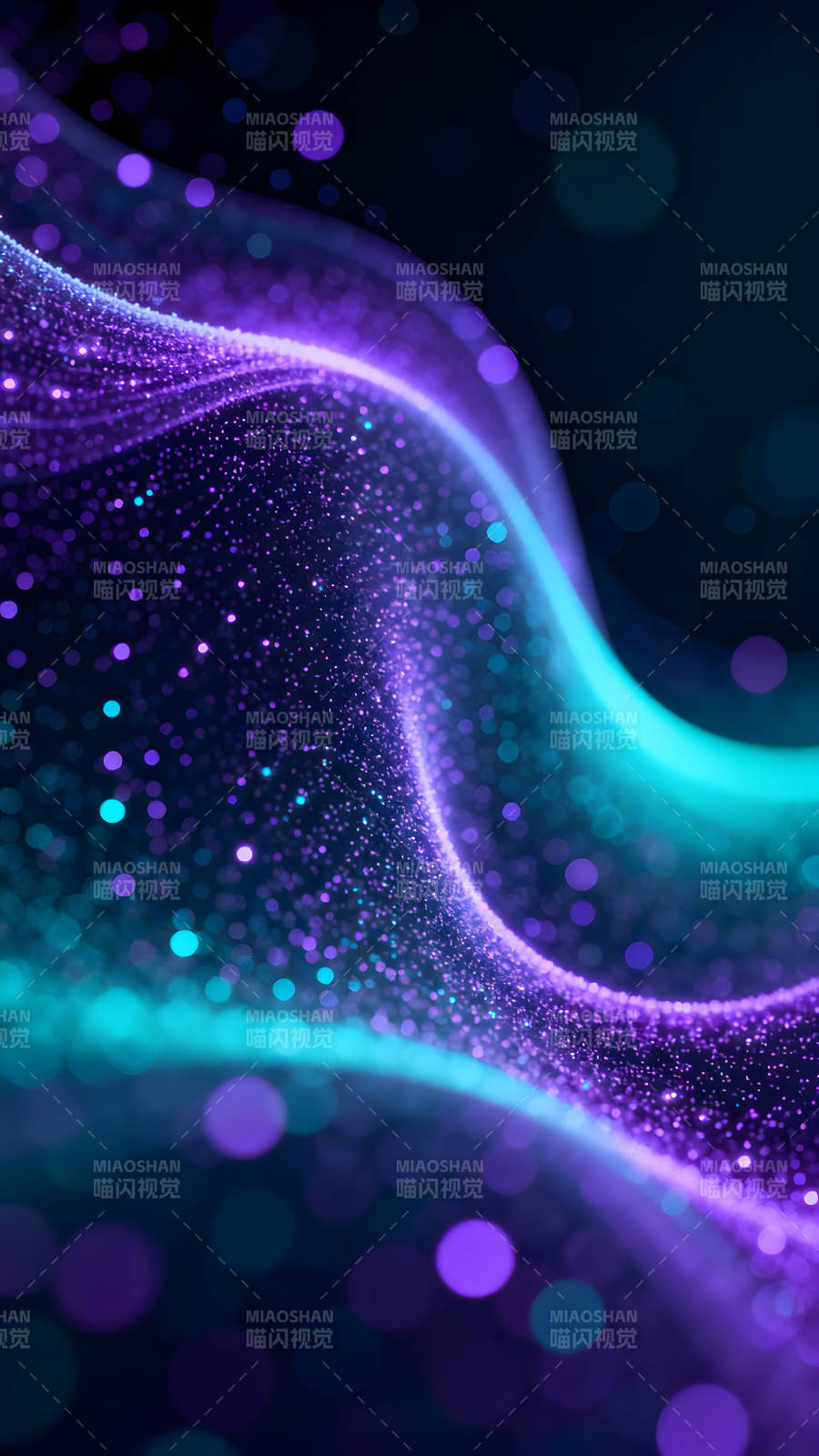 抽象的科技感波浪光影-圖片