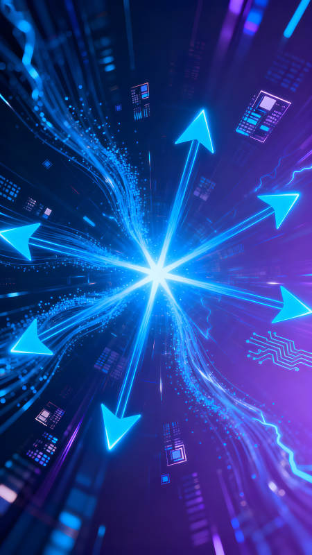 科技感十足的藍色光線擴散圖-圖片