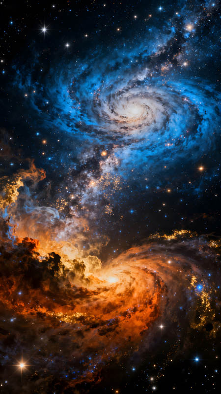 星云漩渦色彩交織壯麗景象-圖片