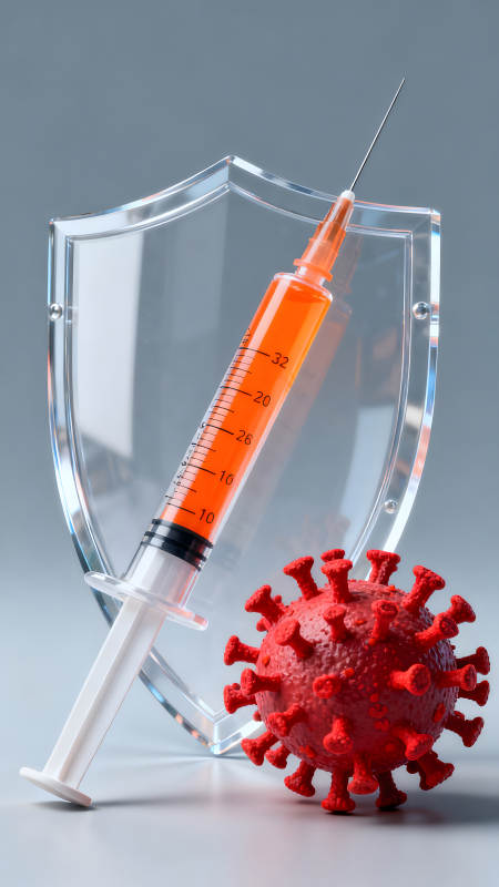 新冠疫苗注射对抗病毒-图片