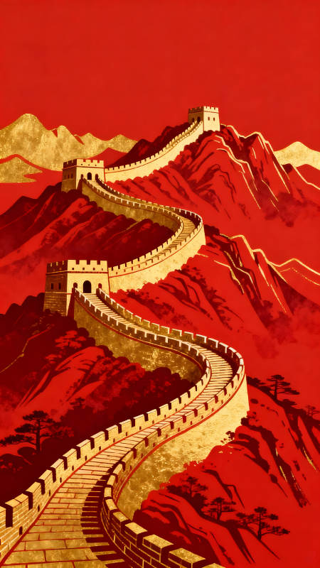 紅色長(zhǎng)城金色輝煌-圖片