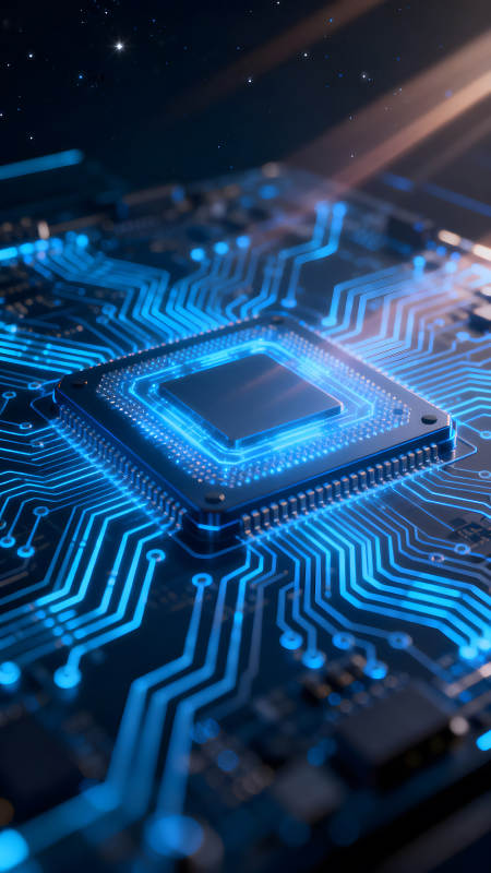 電路板芯片發光科技感-圖片