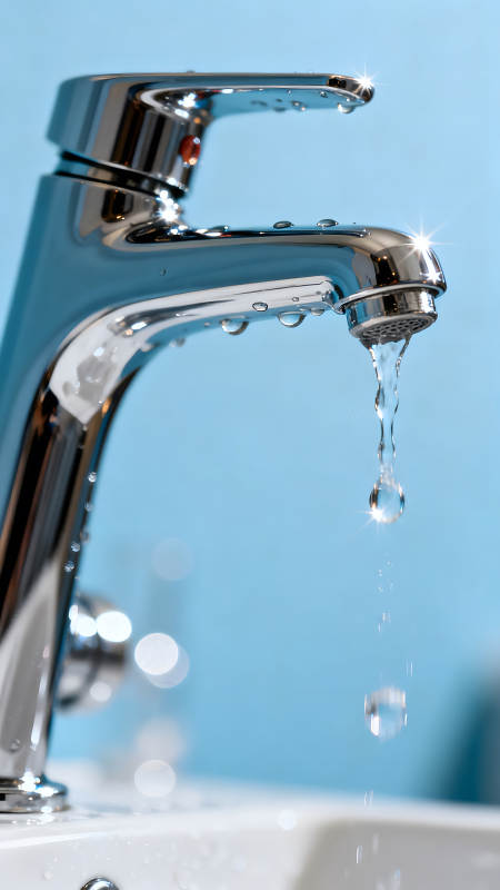 水龍頭特寫滴水瞬間高清攝影-圖片