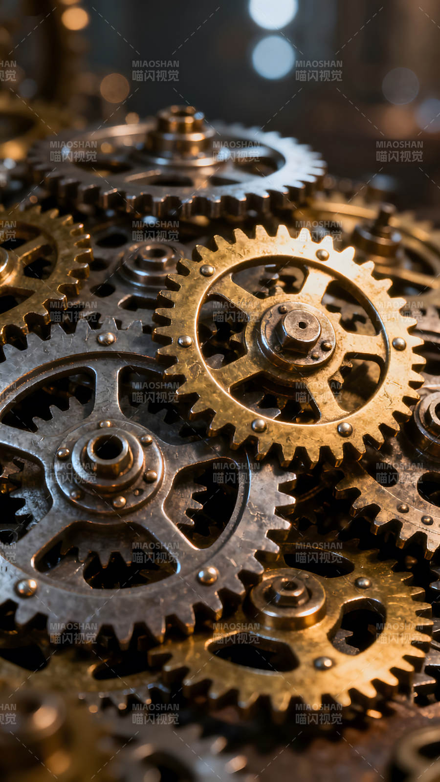 齒輪特寫機械世界精細結構-圖片