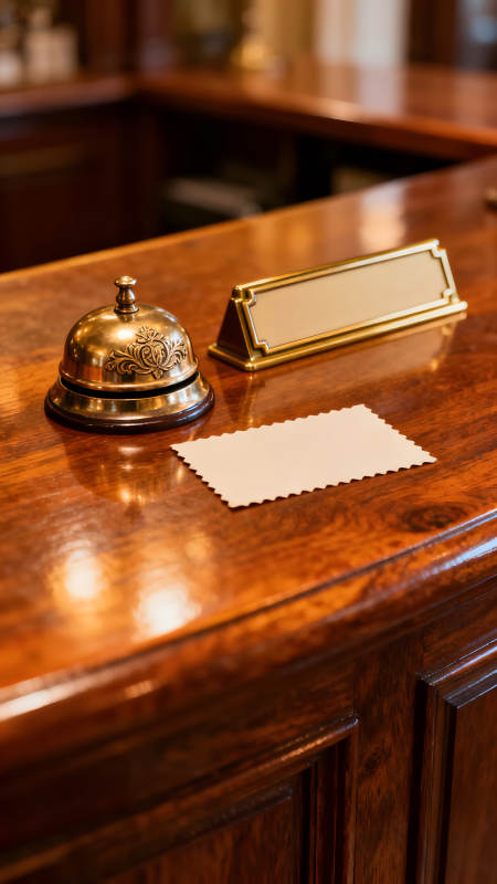 酒店前臺細節銅制物品置物-圖片