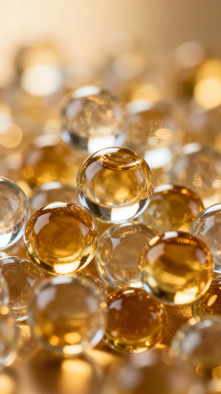 金黃色的晶瑩剔透的圓球-圖片