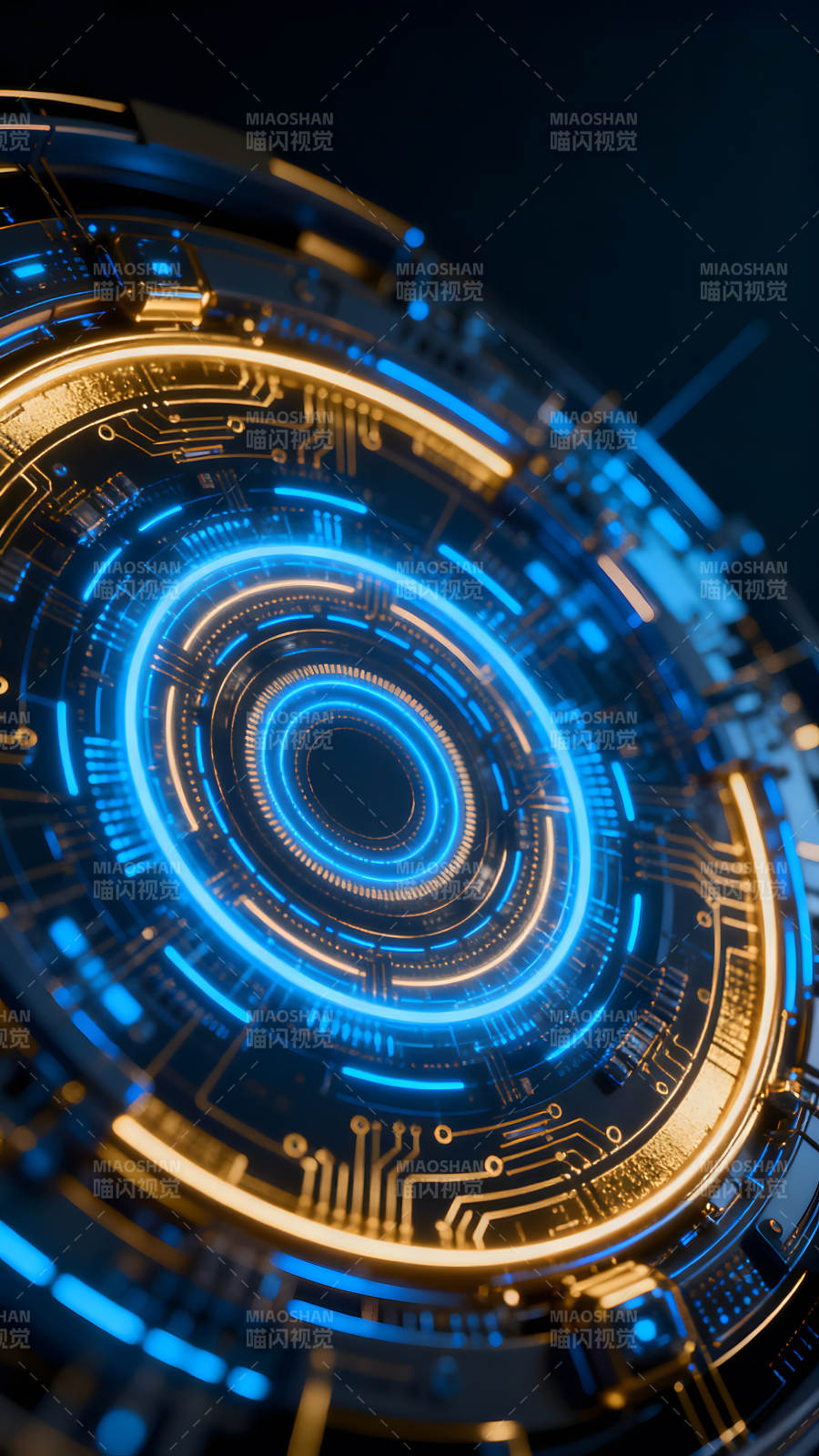 科技感十足的電路結構特寫-圖片