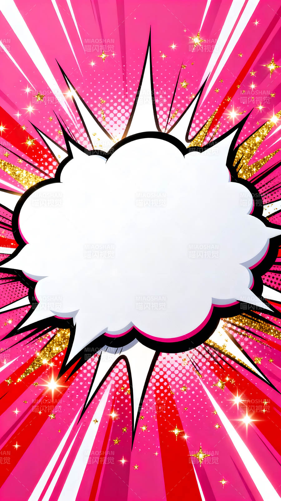 漫画风格的爆炸云朵背景-图片