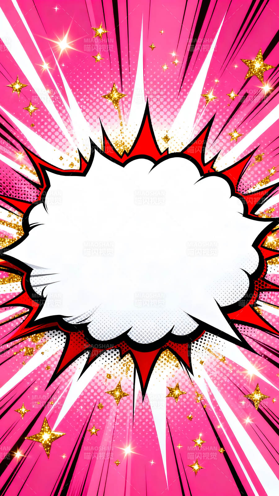 漫画风格爆炸云朵背景设计-图片