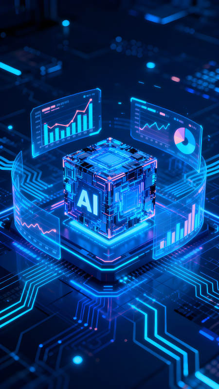 科技感十足的AI立方體-圖片