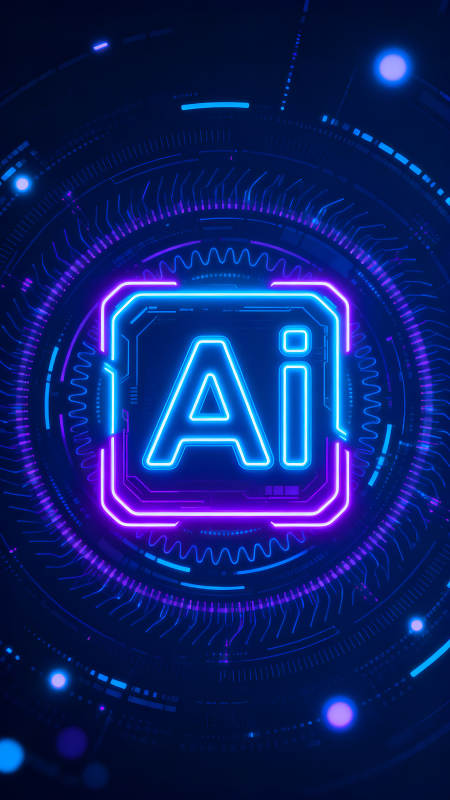AI科技感十足的霓虹灯-图片
