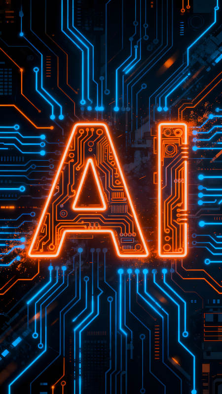 AI科技感電路板圖像-圖片