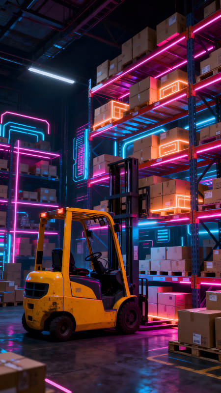 賽博朋克風倉庫內景-圖片