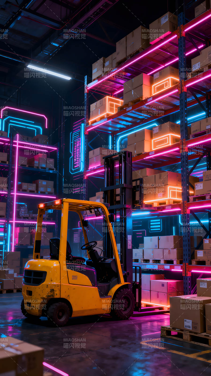 賽博朋克風(fēng)倉庫內(nèi)景-圖片