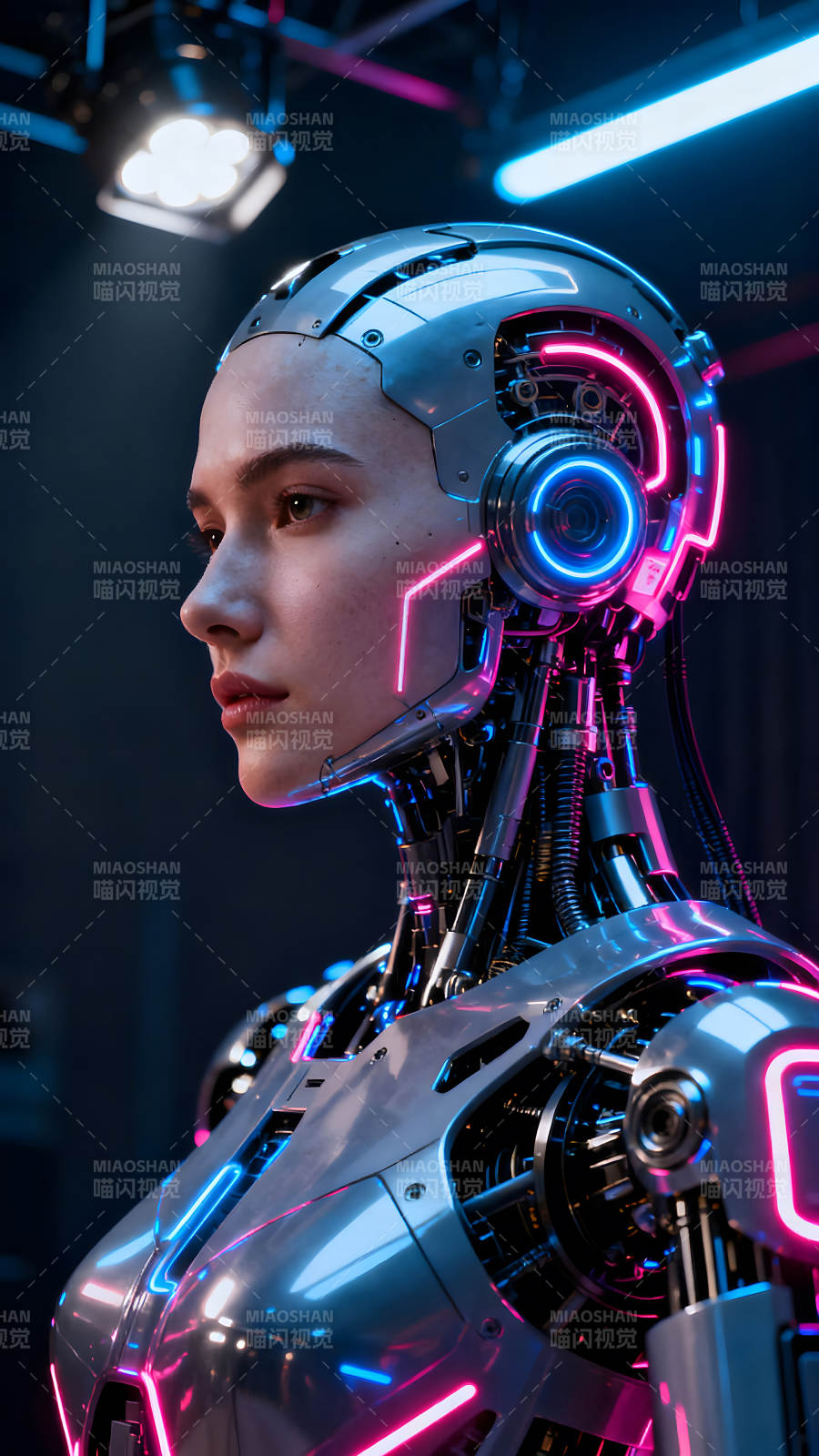 賽博朋克風(fēng)格的機器人女性-圖片