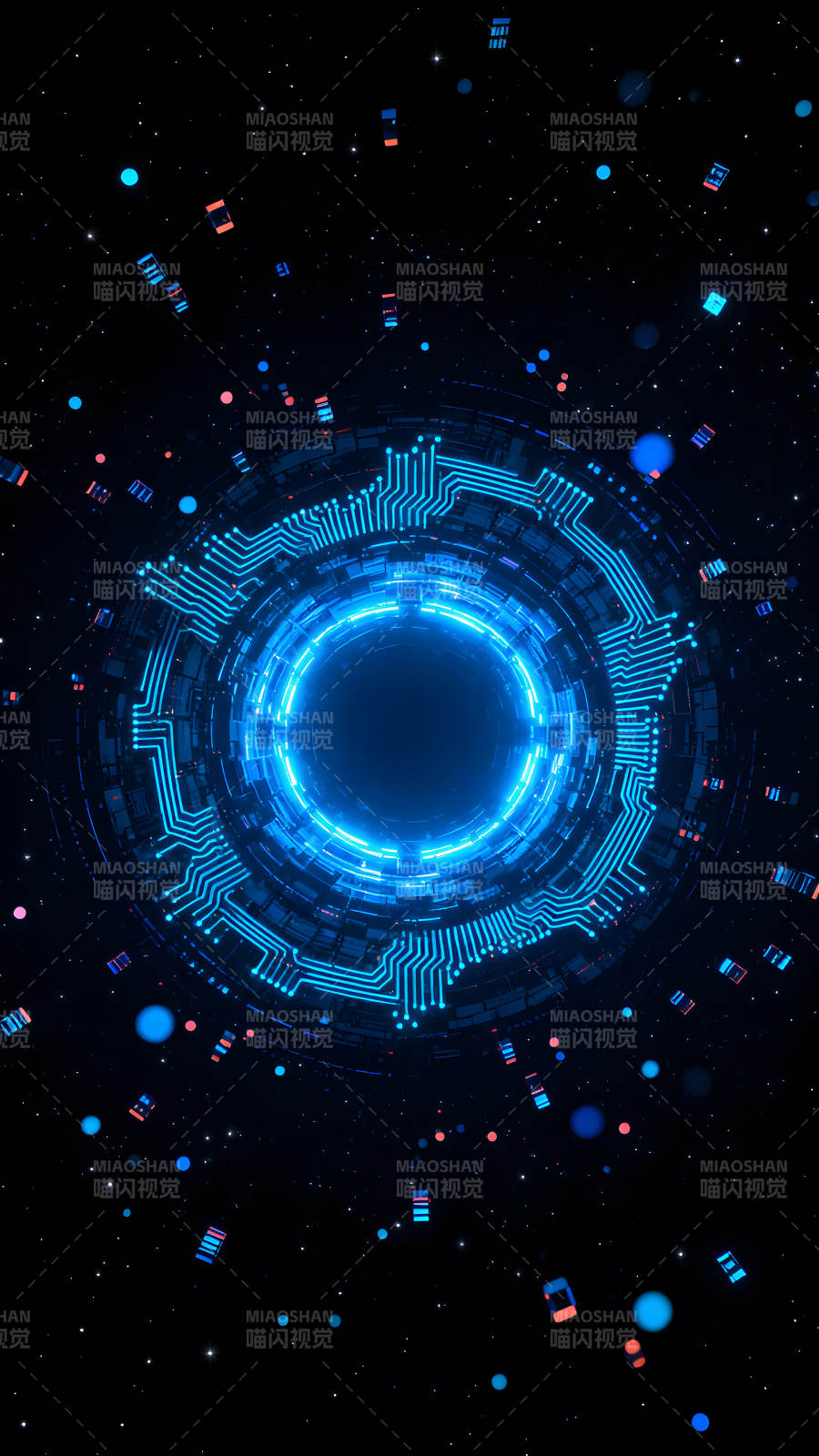 藍色科技宇宙主題圖像-圖片