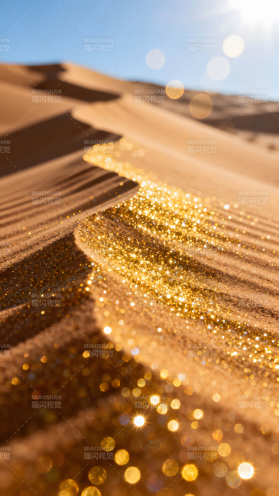 沙漠中的金色閃光-圖片
