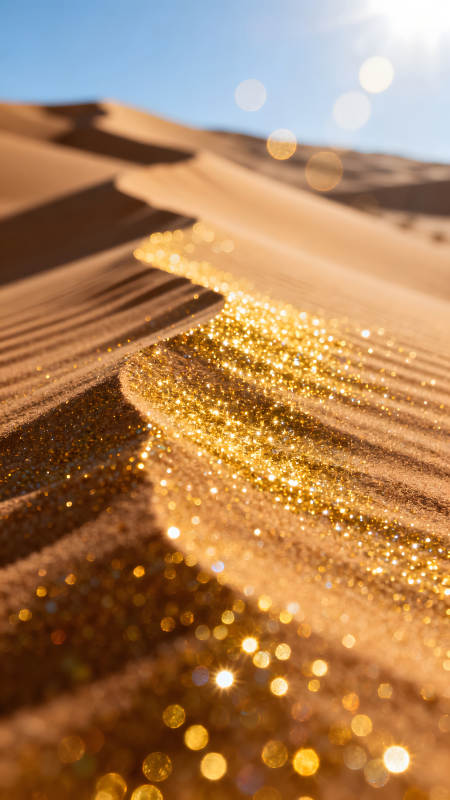 沙漠中的金色閃光-圖片