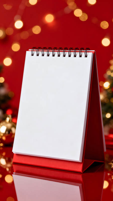 節日氛圍中的空白日歷-圖片