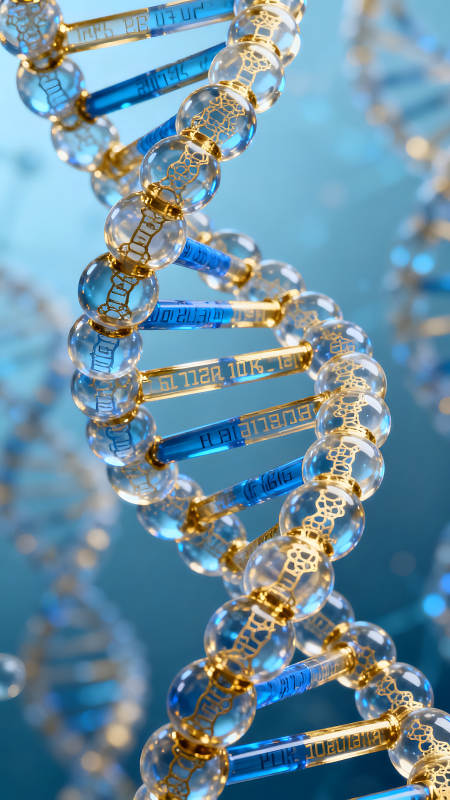 藍(lán)色DNA螺旋結(jié)構(gòu)藝術(shù)品設(shè)計(jì)作品-圖片