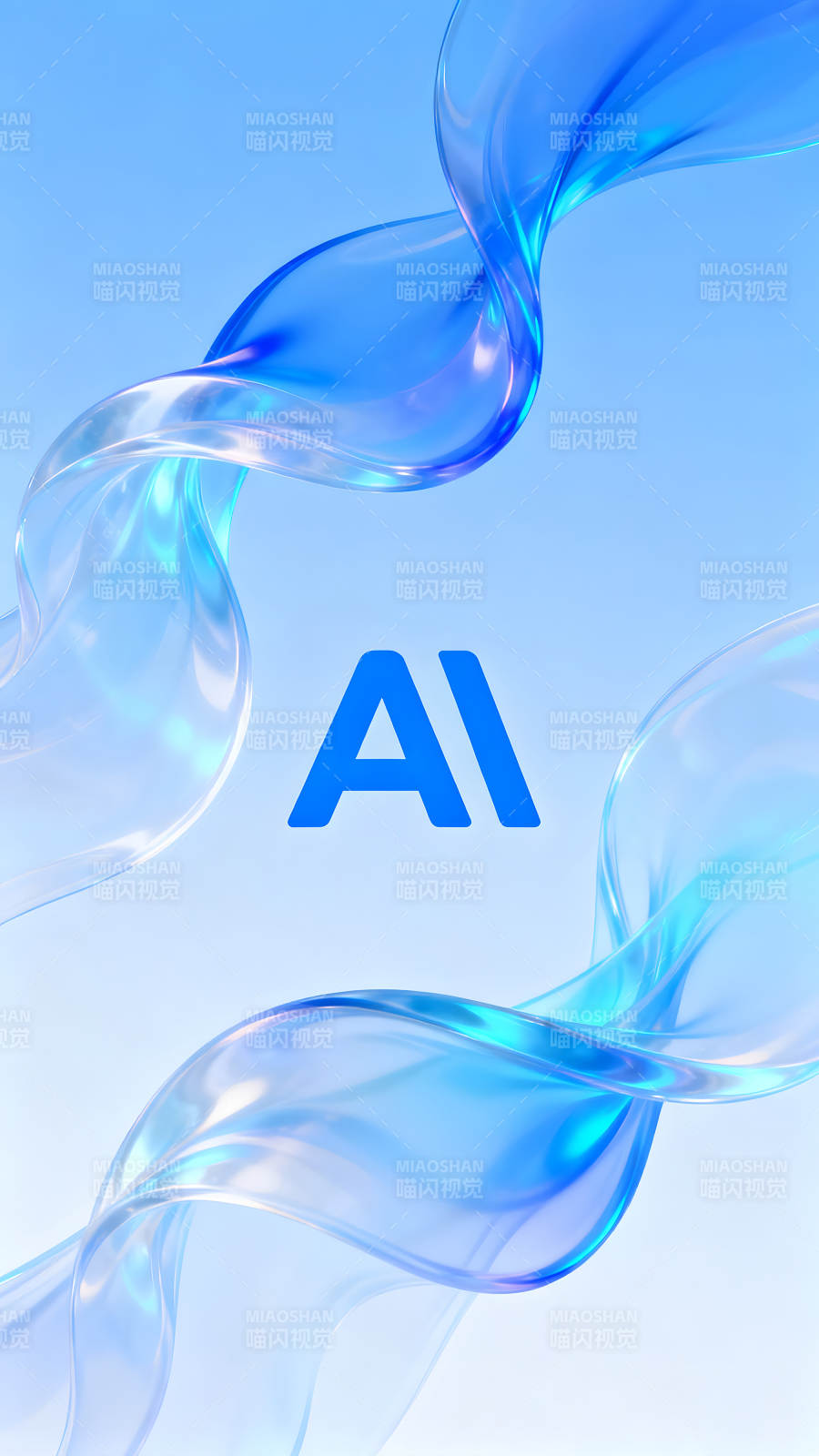 AI科技感藍色背景-圖片