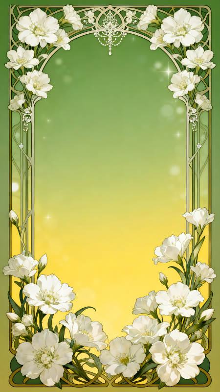 花卉裝飾的漸變背景圖-圖片