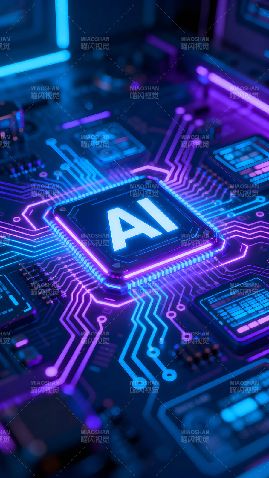 人工智能芯片科技感炫酷圖-圖片