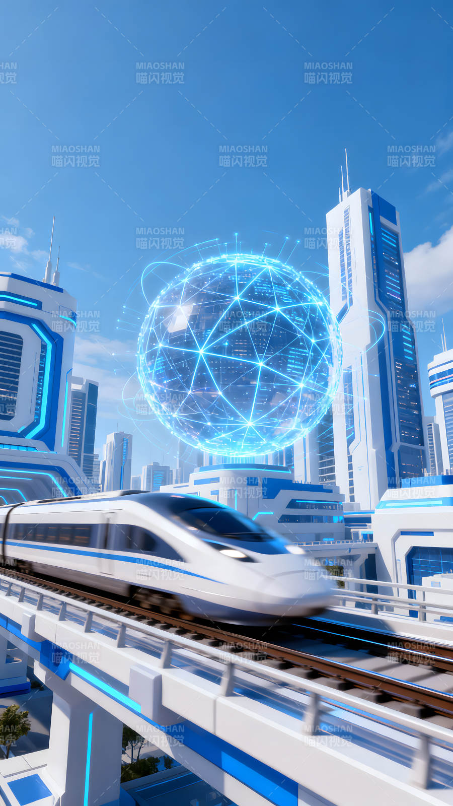 未來城市高速列車科技感十足-圖片