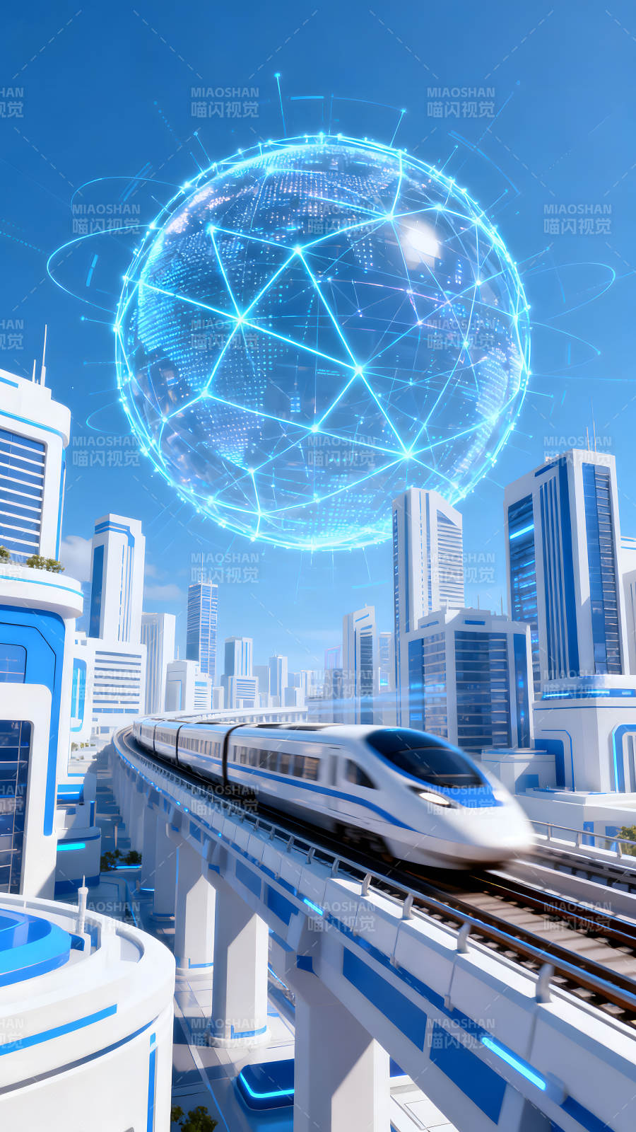 未來科技城市高速列車-圖片