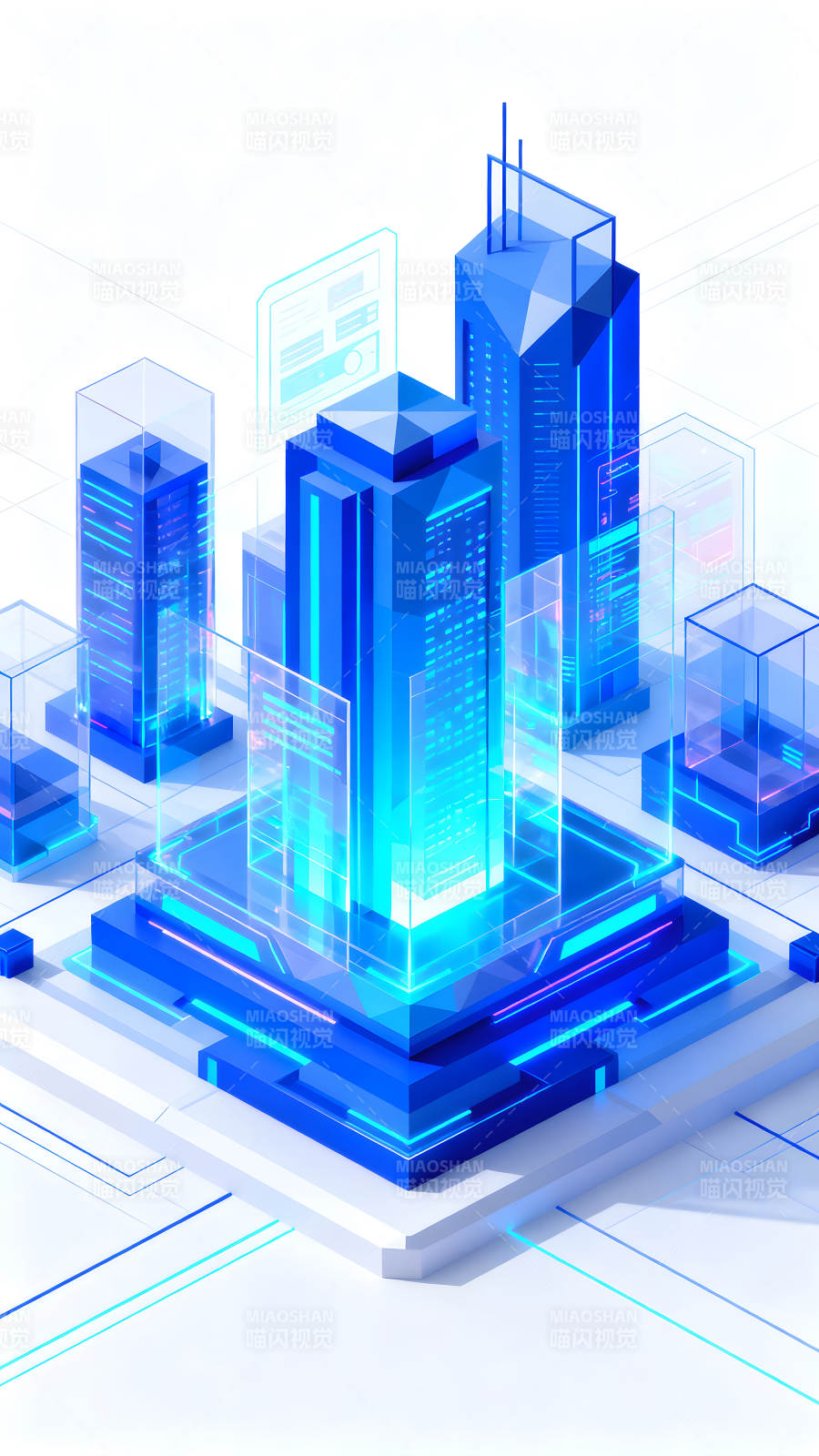 科技感數據中心抽象圖-圖片