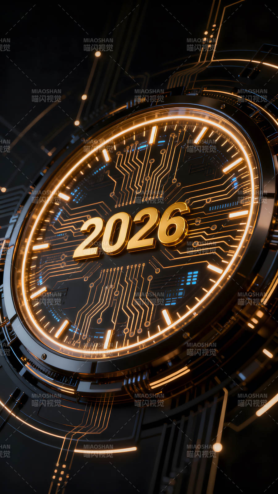 未來科技感2026新年倒計時-圖片