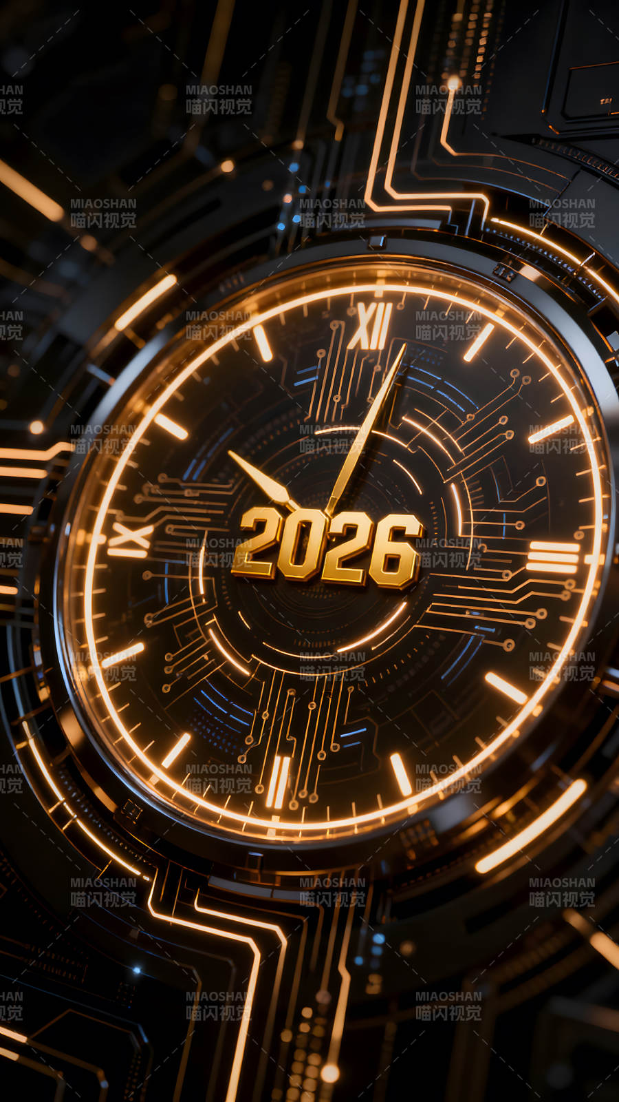 2026科技時鐘時間流逝圖片