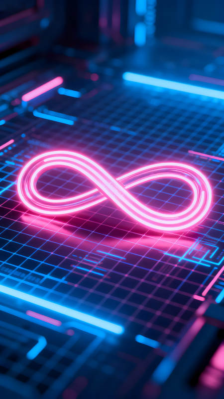 無限符號霓虹燈光特效-圖片