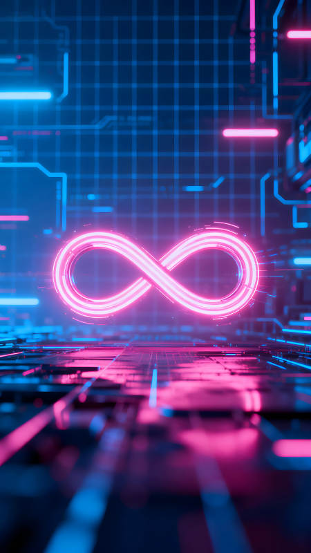 科技感無限符號藍色粉色-圖片