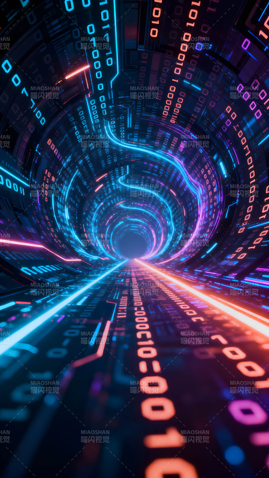 數(shù)字科技隧道未來感十足-圖片