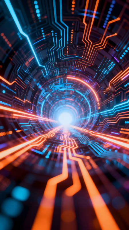 科技隧道電子世界數據傳輸-圖片