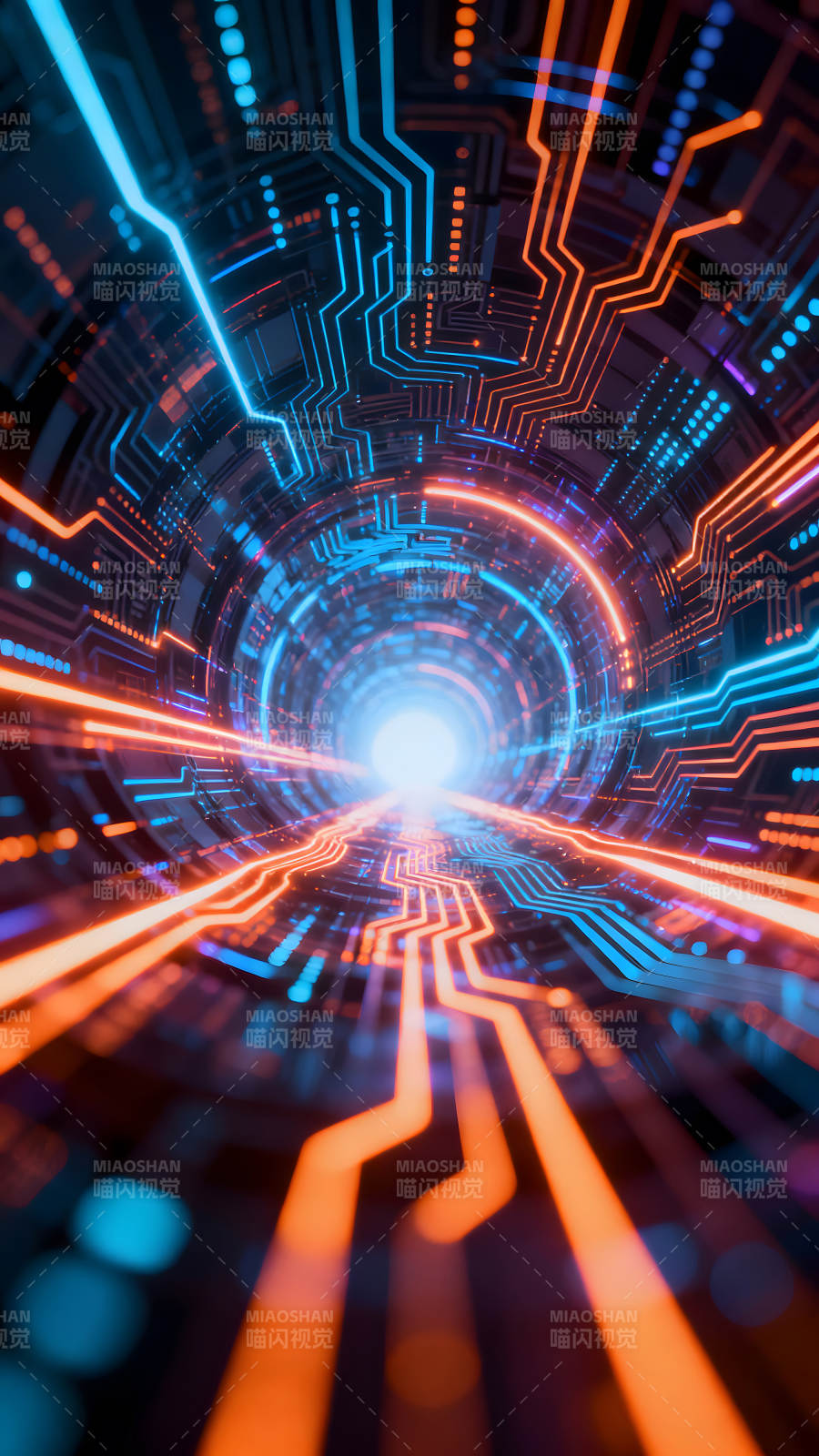 科技隧道電子世界數據傳輸-圖片