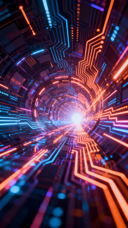 科技隧道電路發光視覺效果驚艷-圖片