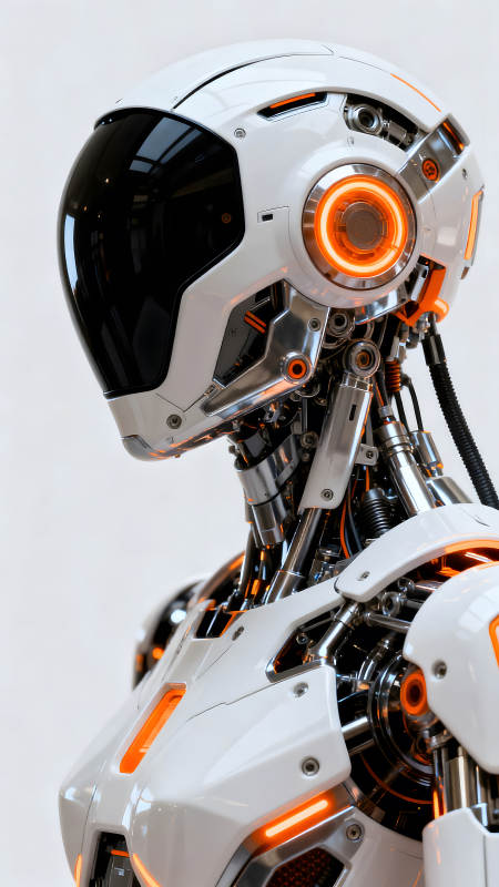 未來機器人頭部特寫科技感十足-圖片