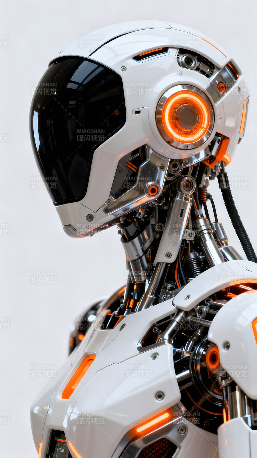 未來機器人頭部特寫科技感十足-圖片