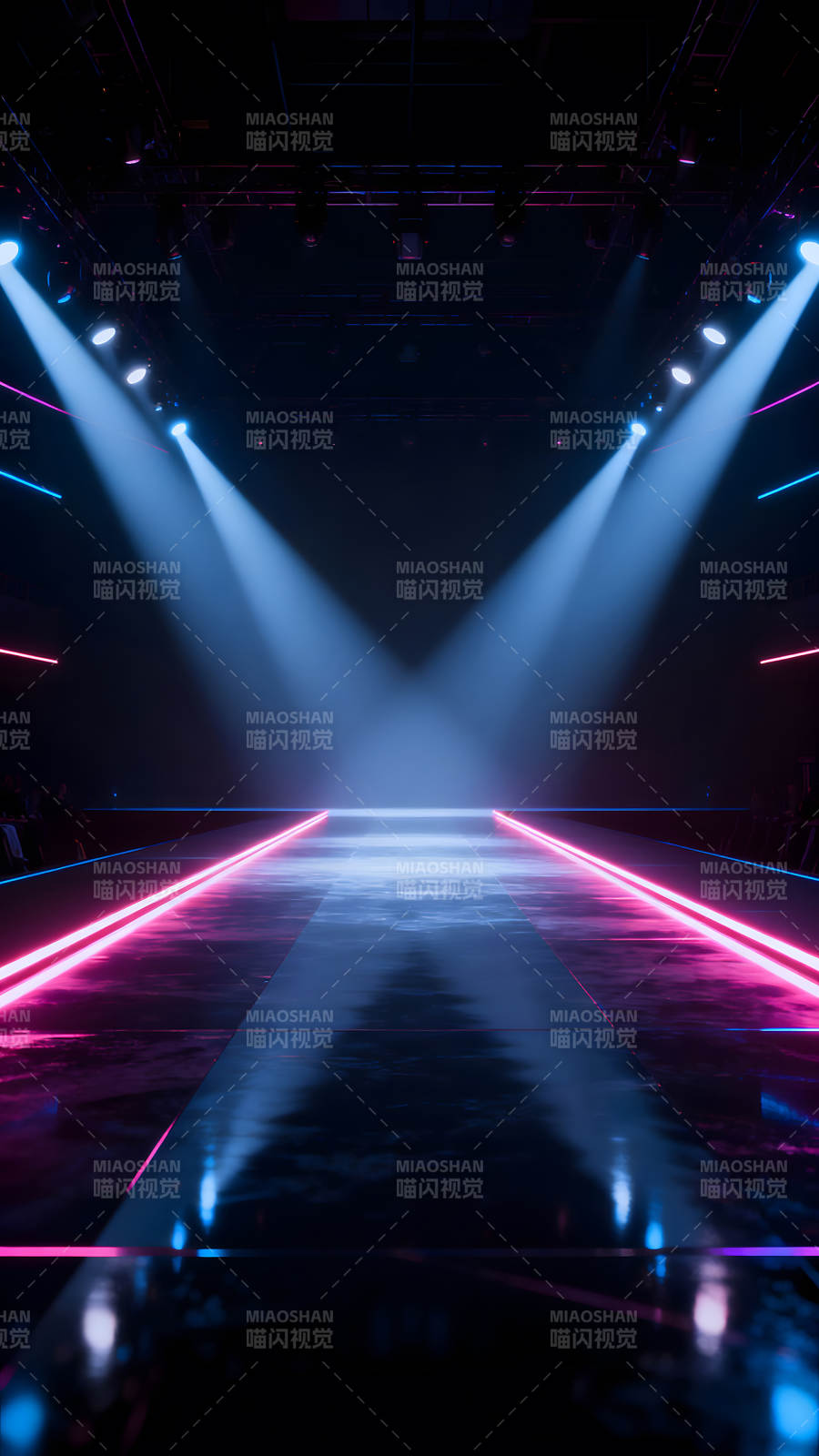 霓虹燈光秀時尚T臺-圖片
