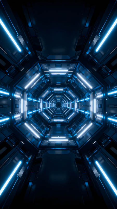 未來科技通道深邃光影-圖片