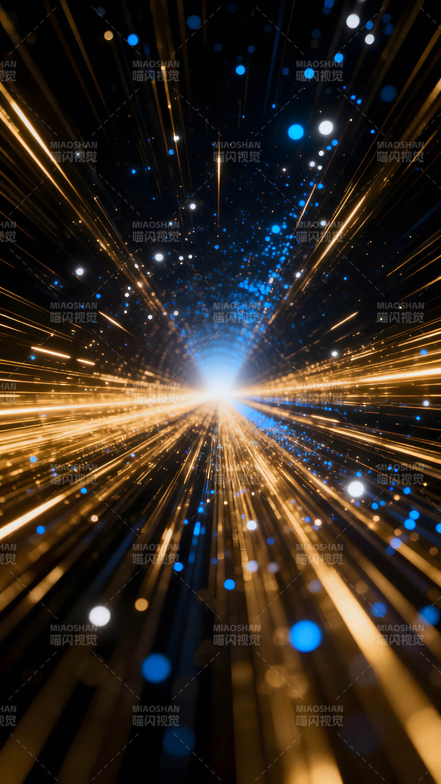 光線隧道藍色點綴-圖片