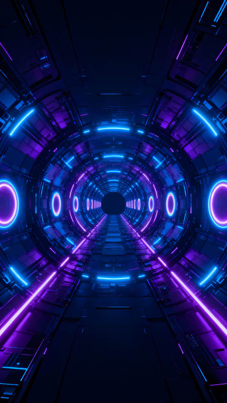 科技隧道光效絢麗的未來通道-圖片