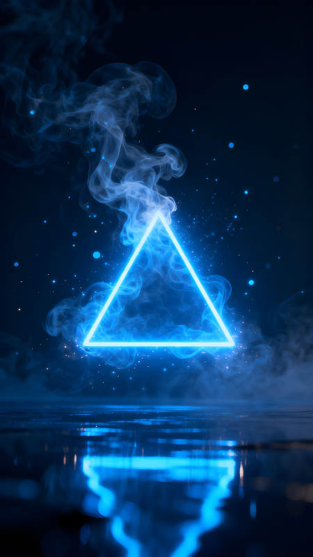發(fā)光三角形在煙霧中閃耀-圖片
