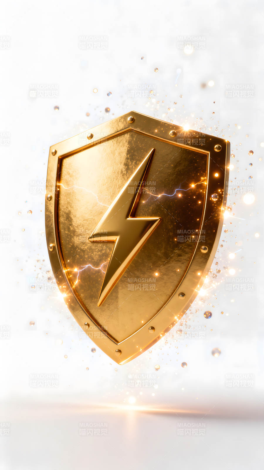 金盾閃電保護象征-圖片